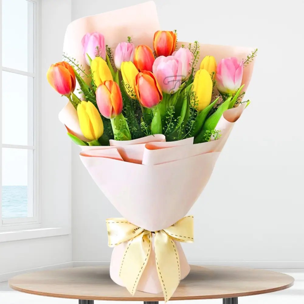 Bright 15 Tulips Online Flower Express
