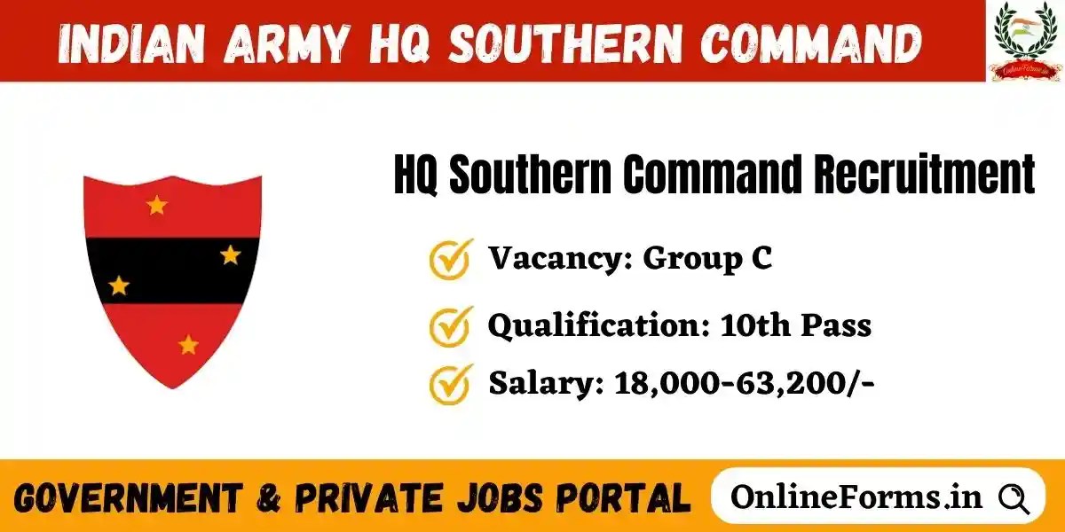 Army HQ Southern Command Recruitment 2023 Admit Card
