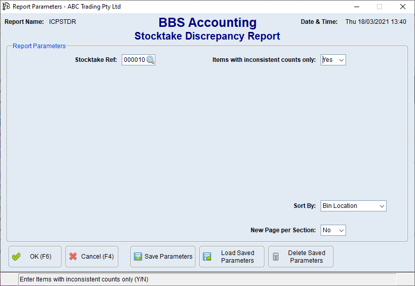 Stocktake Procedure Using Counts Sheets