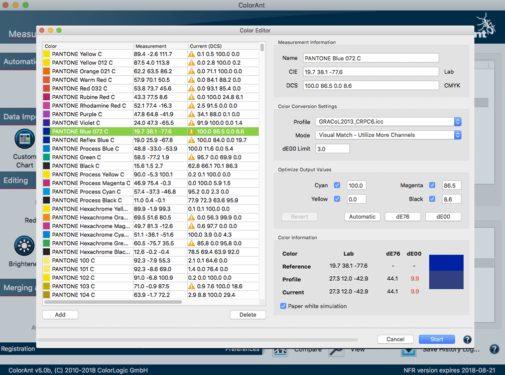 ColorAnt Color Editor ColorLogic Online Help