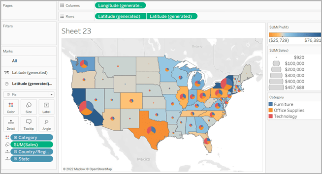 Create Filled Maps with Pie Charts in Tableau - Tableau