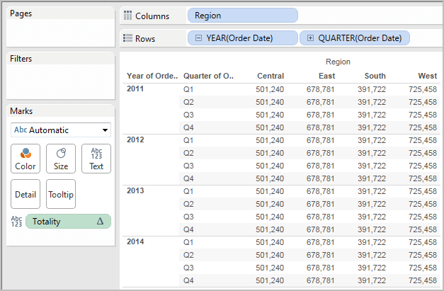 Table Calculation Functions