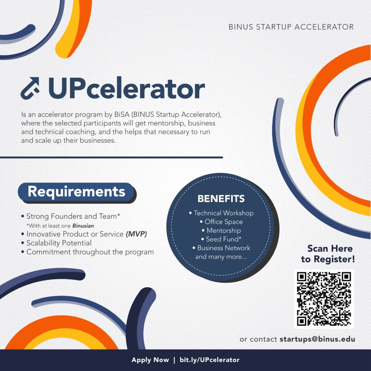 BiSA (BINUS Startup Accelerator) is running its