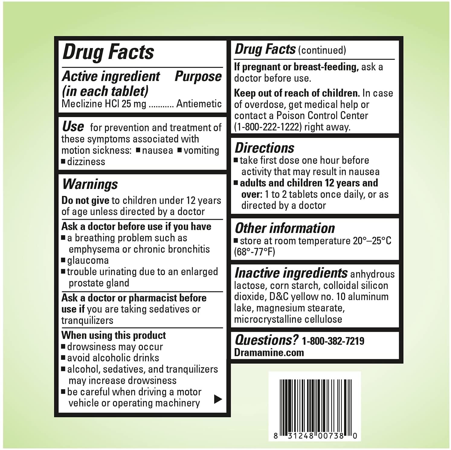 DramamineN Dietary Supplement long Lasting MultiPurpose Nausea Relief