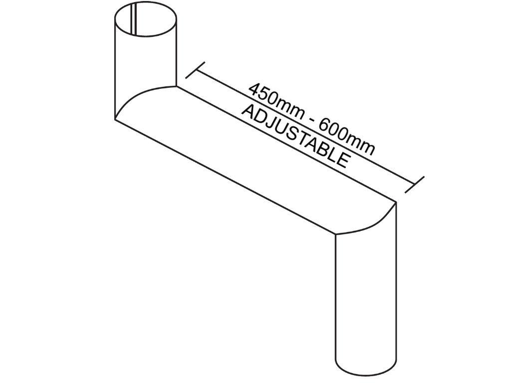 Stramit® 150mm Adjustable Offset Round Downpipe .55BMT Colorbond