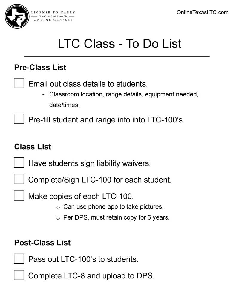 License to Carry Instructor Resources Online Texas LTC