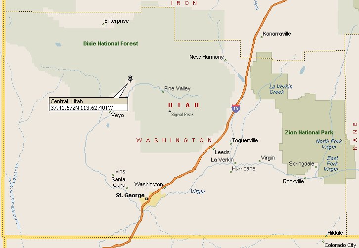 Central, Washington County, Utah Map 2