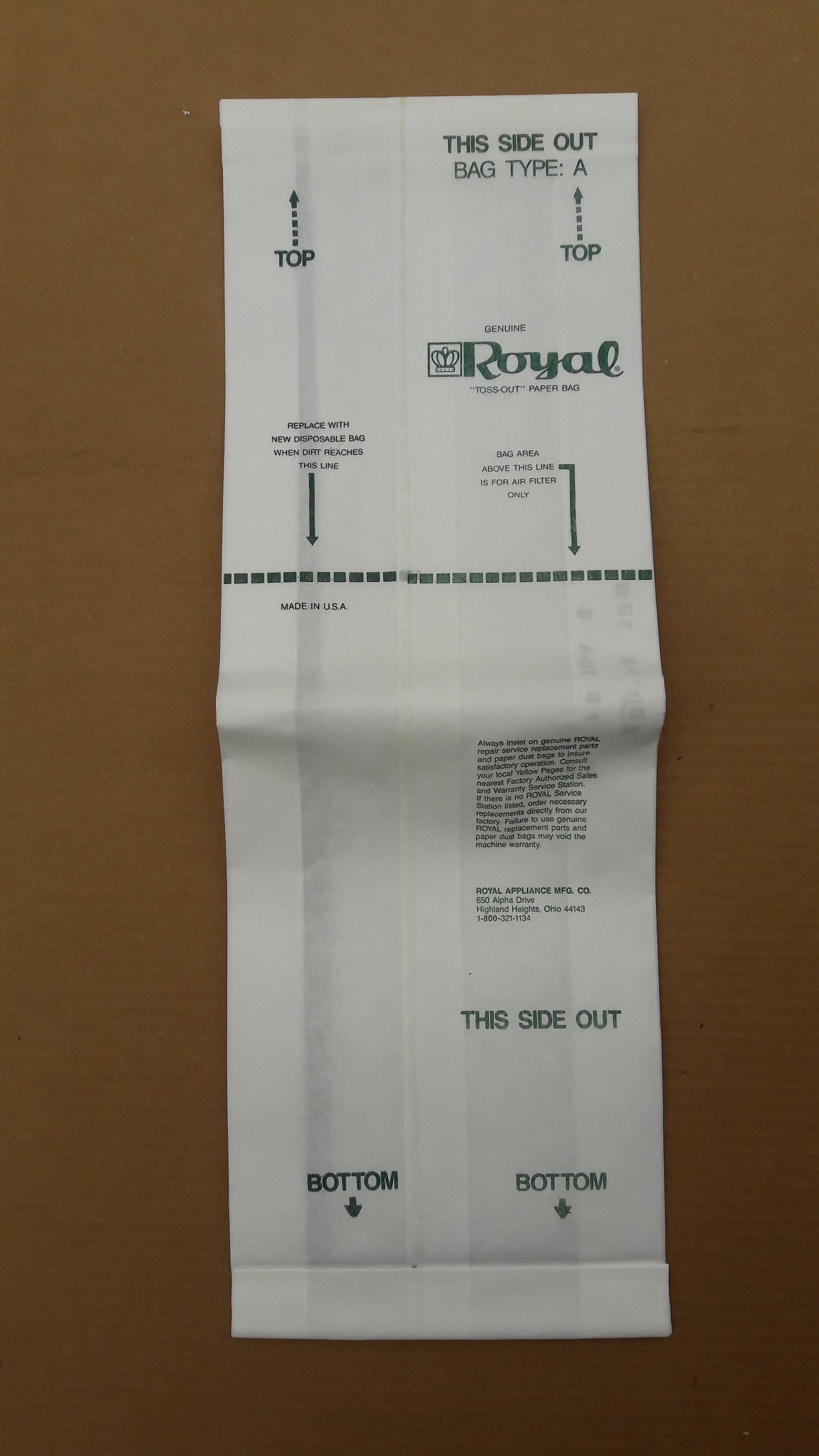 Genuine Royal Type A Vacuum Bags in Bulk 100 Pack
