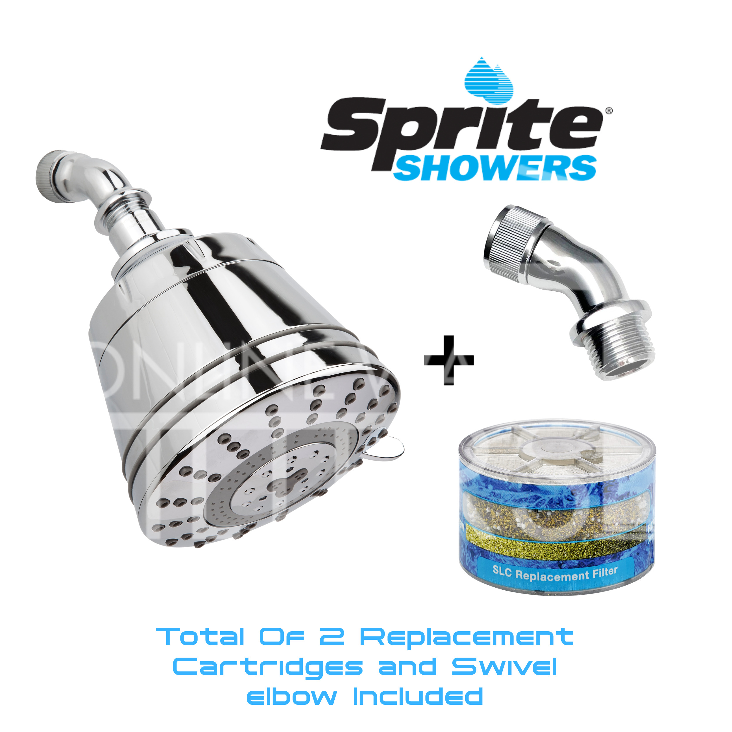 Sprite Shower PureFilter Head + SLC + SwivelElbow Online Water Filters