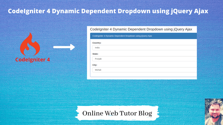 CodeIgniter 4 Dynamic Dependent Dropdown using jQuery Ajax