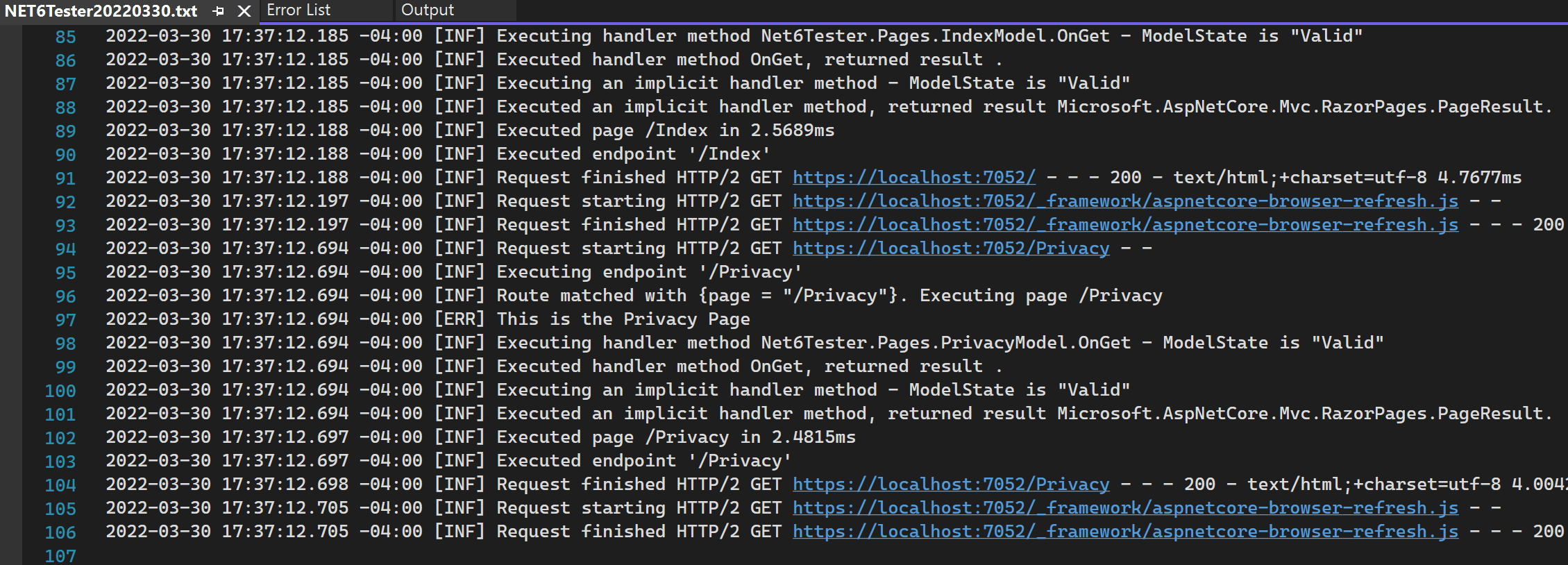 Can Microsoft.Extensions.Logging Log to a File? Loupe