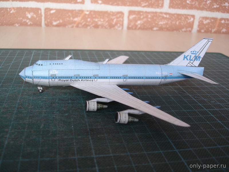Boeing 747 Jumbo KLM из бумаги, модели сборные бумажные скачать