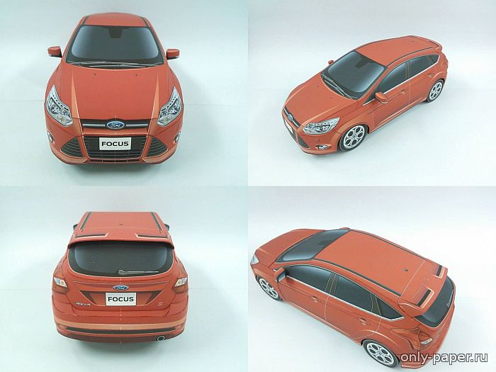 Ford Focus из бумаги, модели сборные бумажные скачать бесплатно