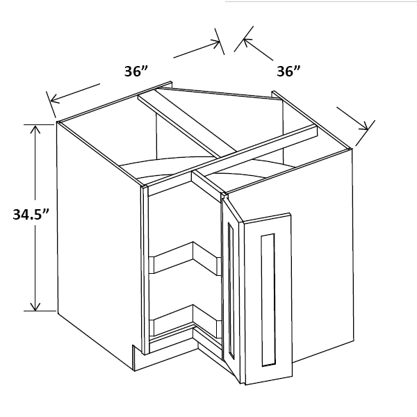 36" Wide Lazy Susan Base with Two Wooden Trays