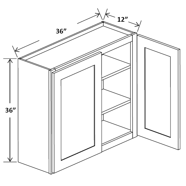 36" Wide 36" Tall Wall Double Door