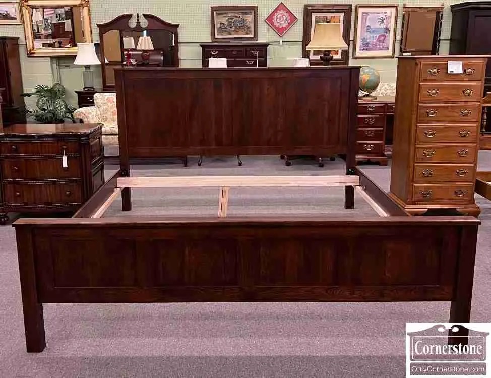 Amish Oak Rustic King Panel Bed Baltimore, Maryland Furniture Store