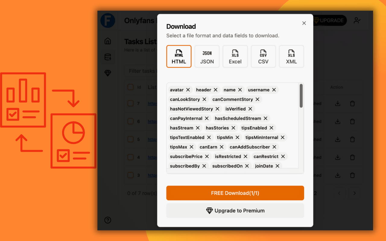 One-click extract Onlyfans profile data from the user home page as