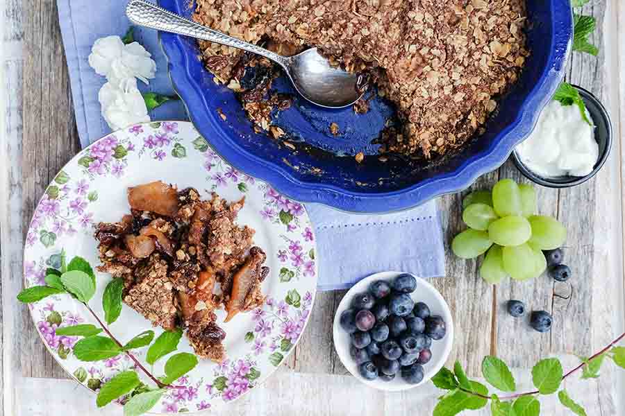 GlutenFree AppleRaisin Crumble with Oat Topping Only Gluten Free