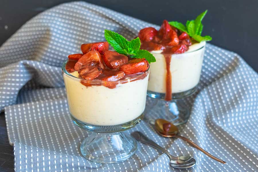 Banana Mousse With Strawberry Chocolate Sauce Only Gluten Free Recipes