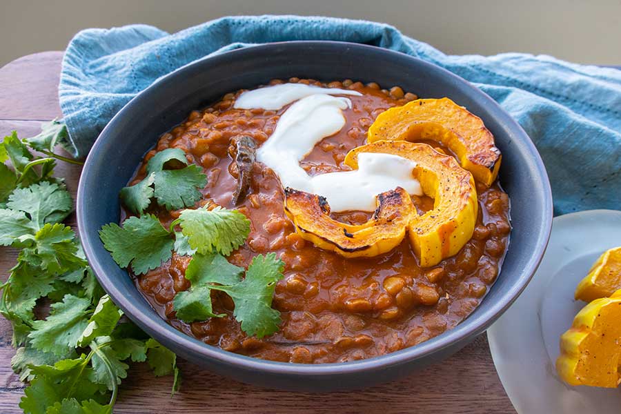 Instant Pot Creamy Lentils with Roasted Squash Only Gluten Free Recipes