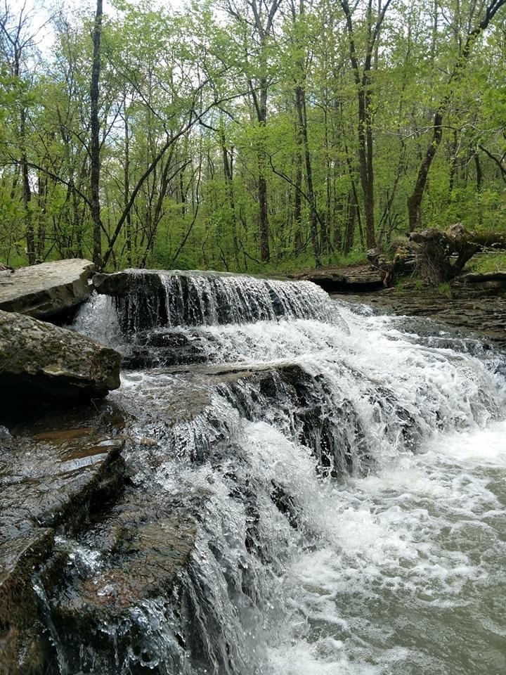 Waterfall on Mulberry River Only In Arkansas