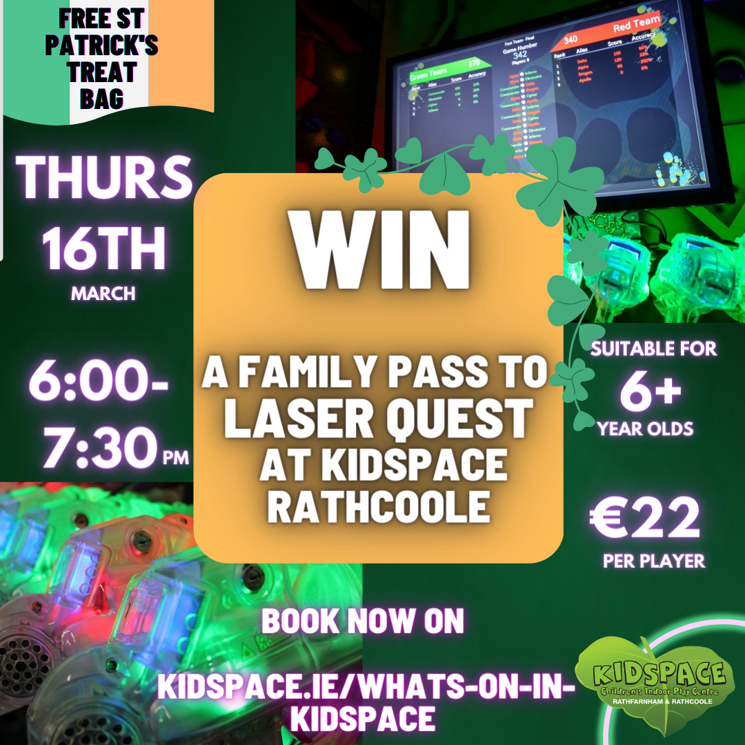 Ticket Giveaway! Kidspace Rathcoole Laser Quest