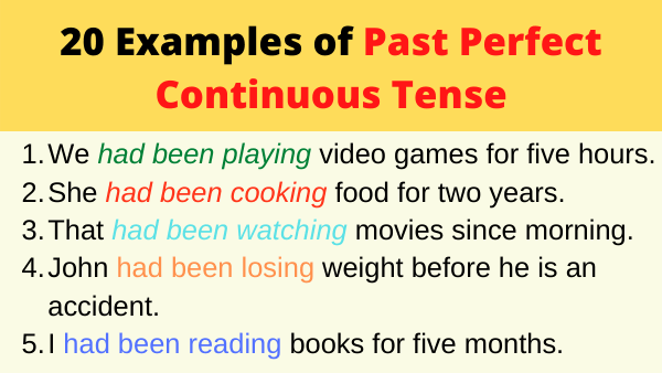 10 Examples Of Past Perfect Continuous Tense Sentences - Design Talk