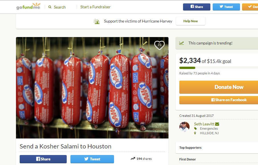 Salami Company CEO Has a Unique Way Of Contributing to Harvey Victims