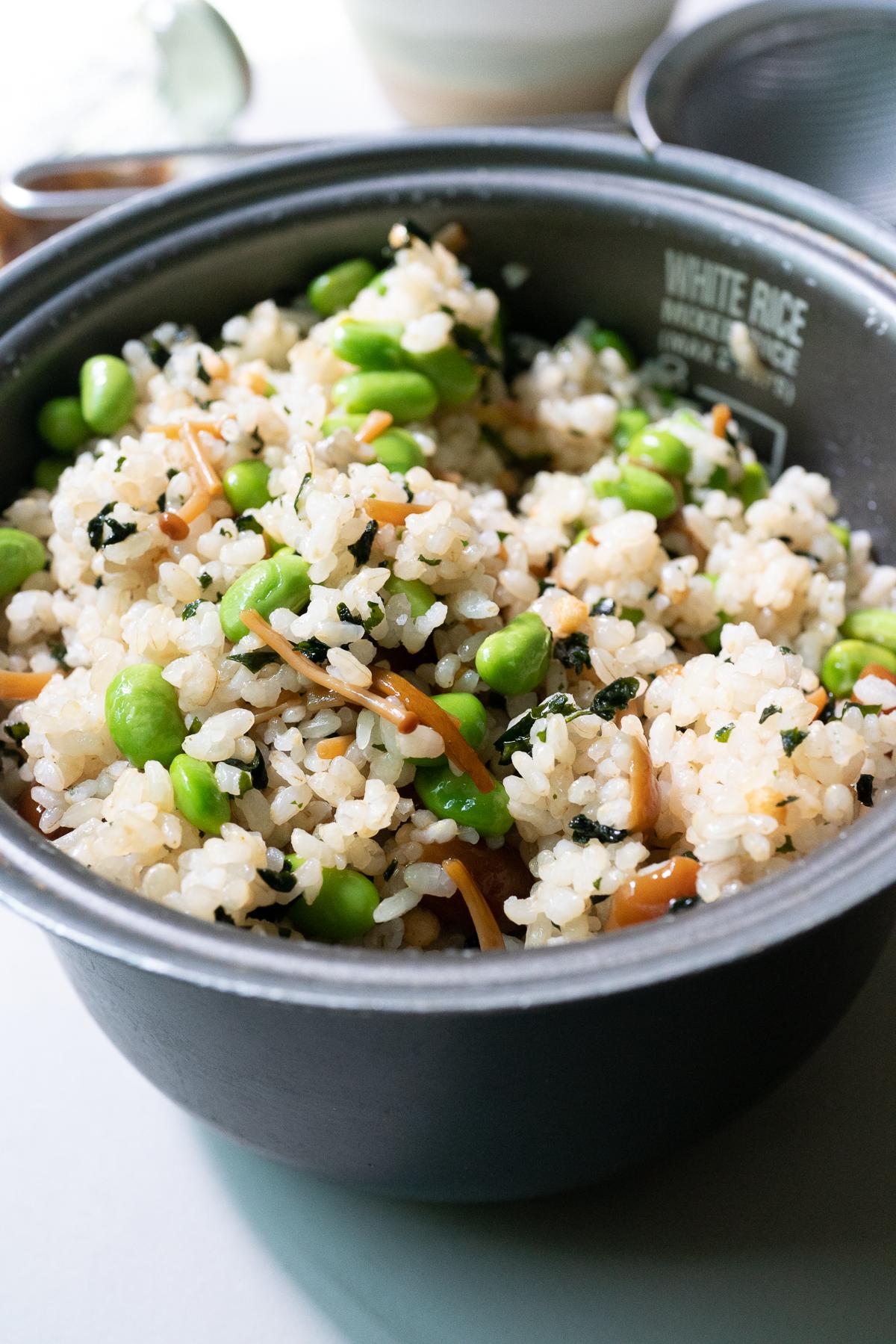 Rice Cooker Recipe Edamame Rice Onolicious Hawaiʻi