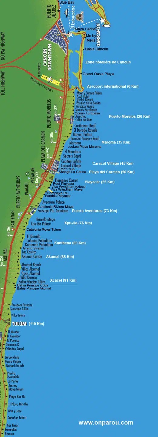 Pain Points De La Carte Mexique Riviera Maya Séjour Mexique informations sur la destination et intérêts