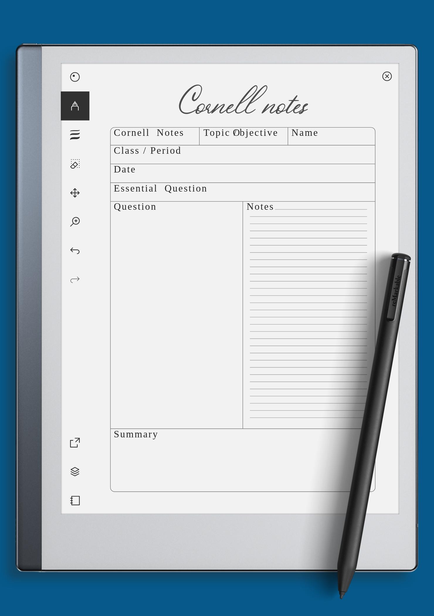 Note Taking Template Cornell