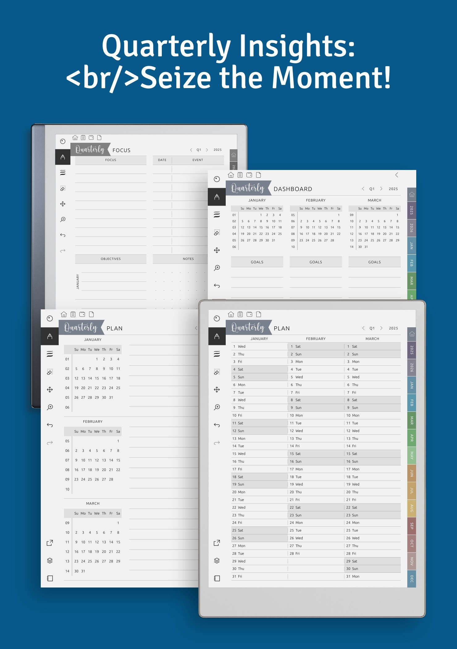 reMarkable Monthly Calendar 2025 2030