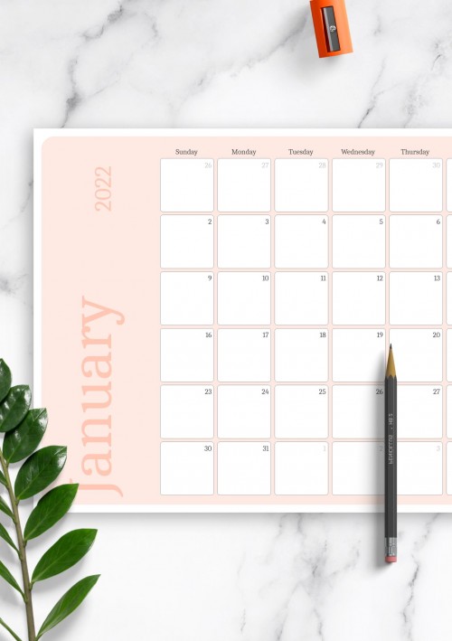 January 2022 Calendar Download Printable Templates PDF