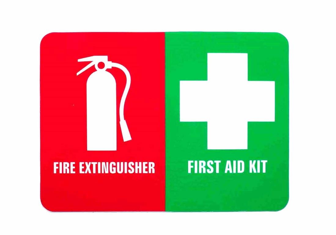 Fire Extinguisher & First Aid Combo Sticker OnSafe