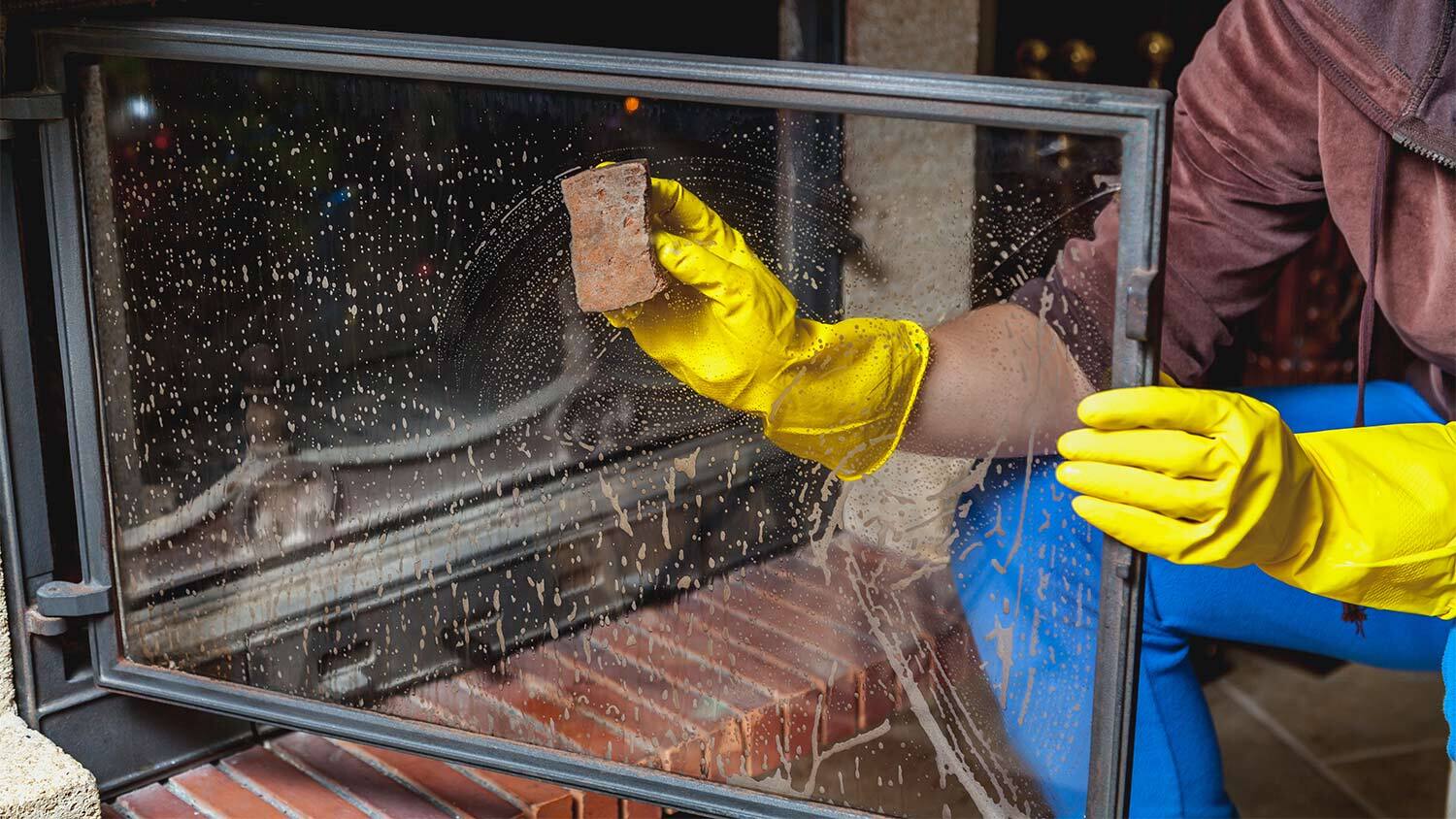 Gas Fireplace Glass Cleaning Service How we clean fireplace glass at
