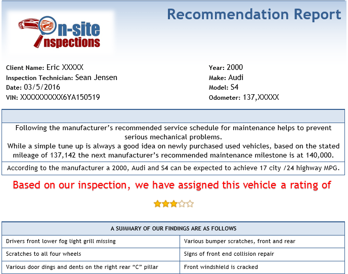 OnSite Vehicle Inspection Services Salt Lake City OnSite Inspections