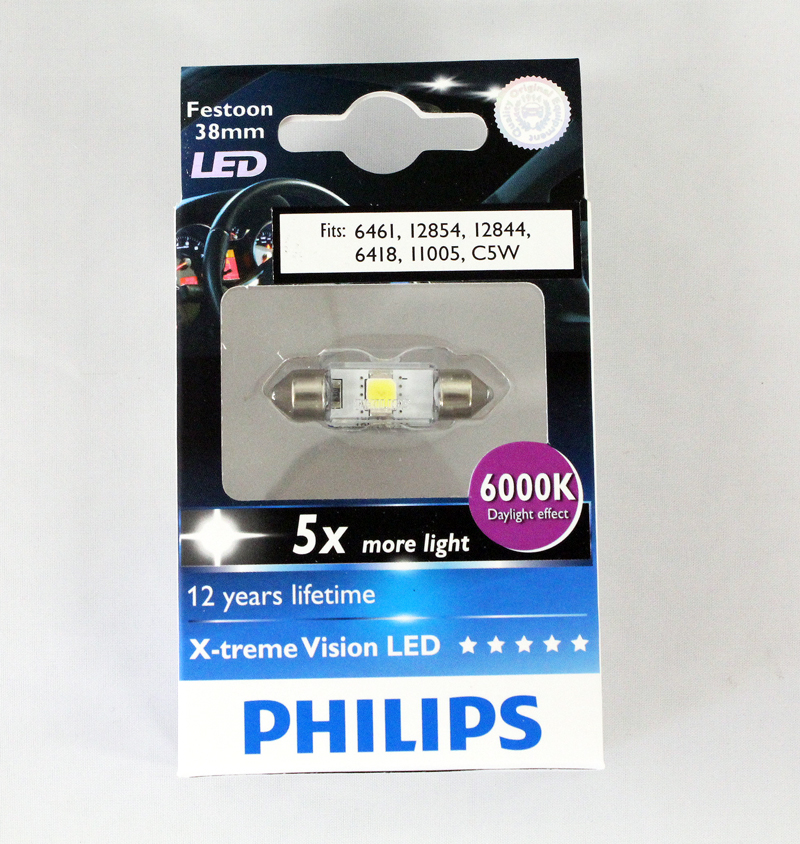 Philips 6000K 38mm C5W 6461 12854 12844 6418 11005 LED Festoon Light