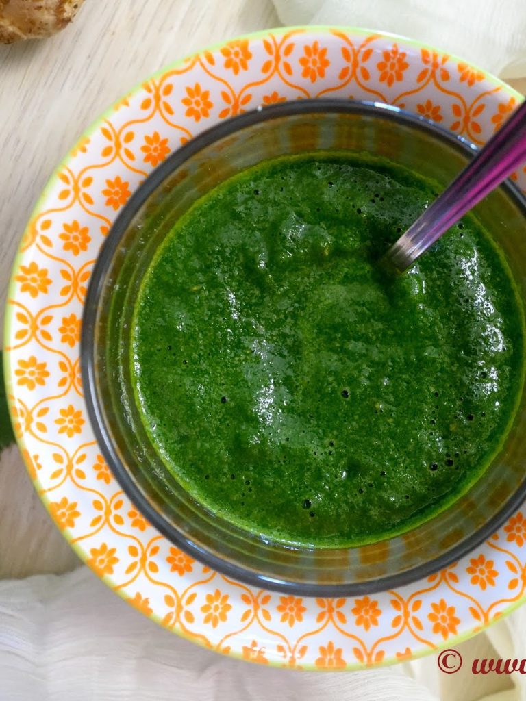 Green Chutney/MintCoriander Chutney On the Flame