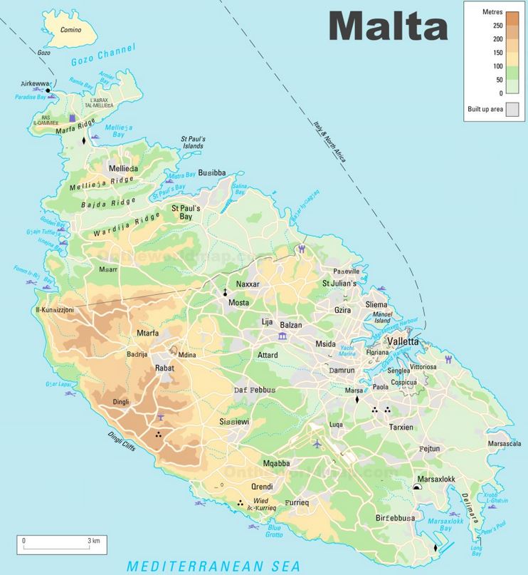 Malta Island Map