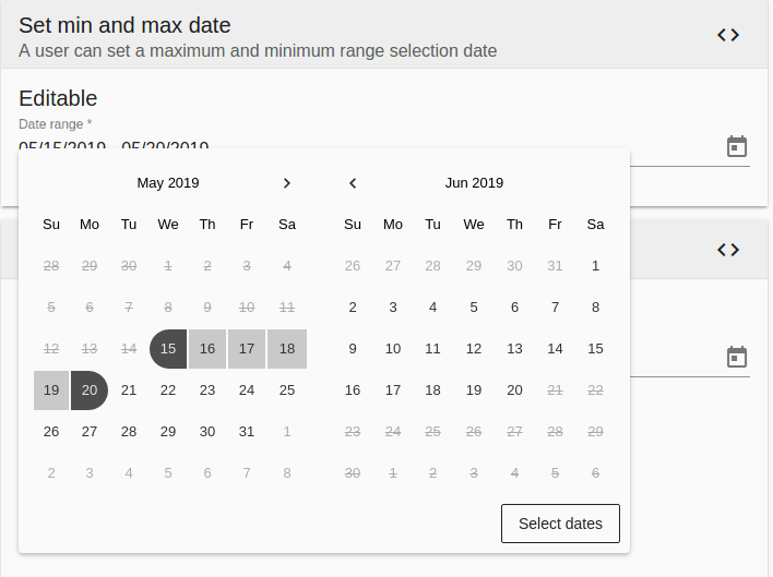 Date range input Ontimize 