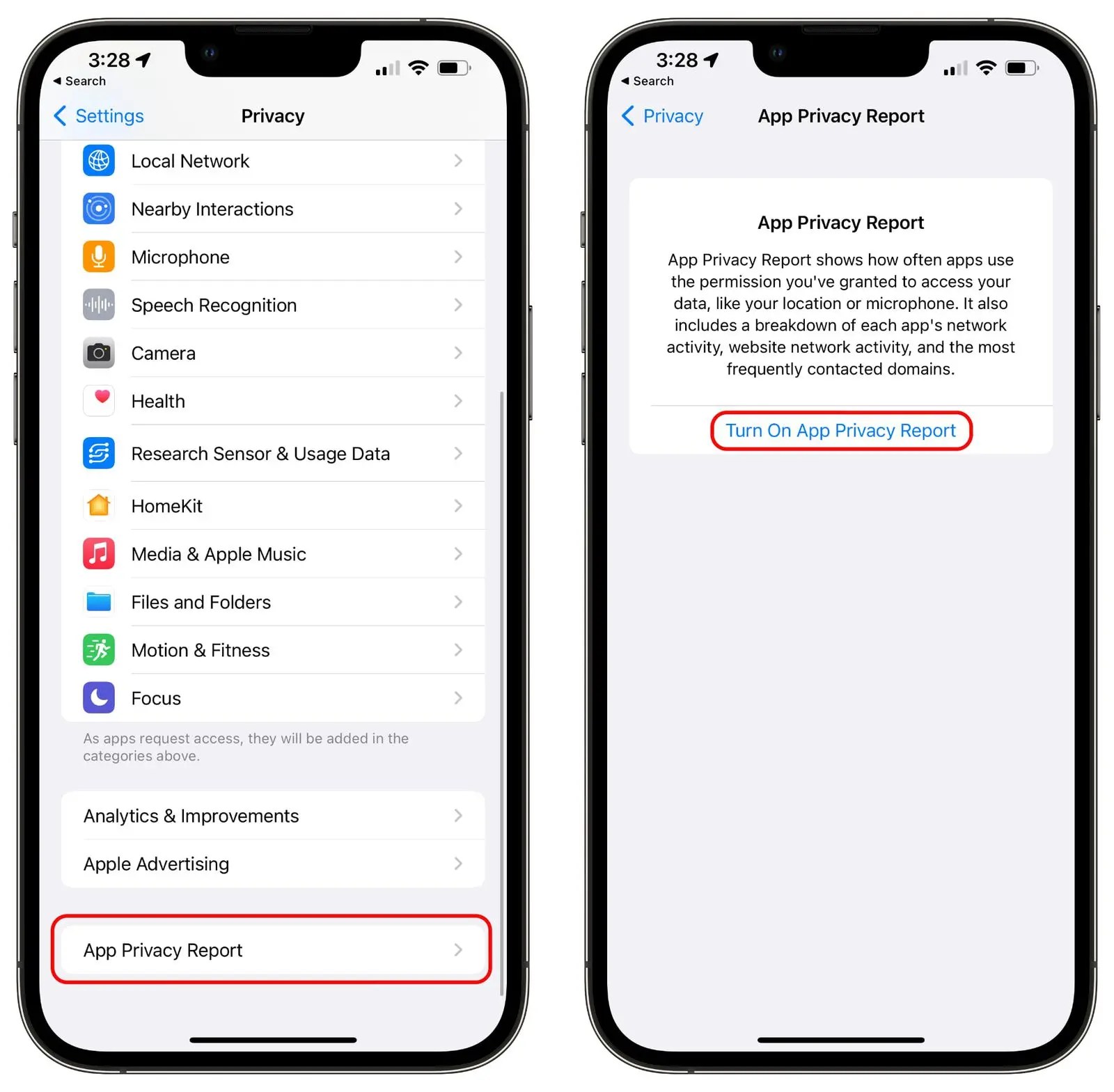 Hướng dẫn sử dụng App Privacy Report ONTOP.vn