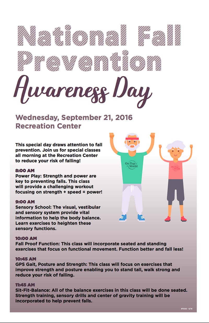 national fall prevention day 2023 RecCenterNationalFallPreventionAwarenessDay On Top of the World