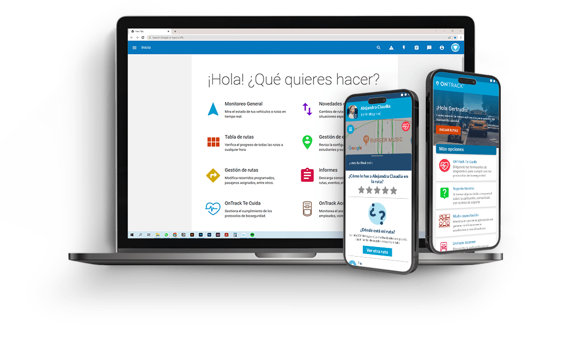 Monitoreo de rutas escolares y empresariales OnTrack Road
