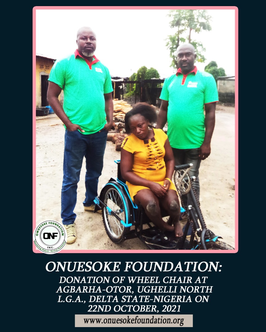 DONATION OF WHEELCHAIR Onuesoke Foundation