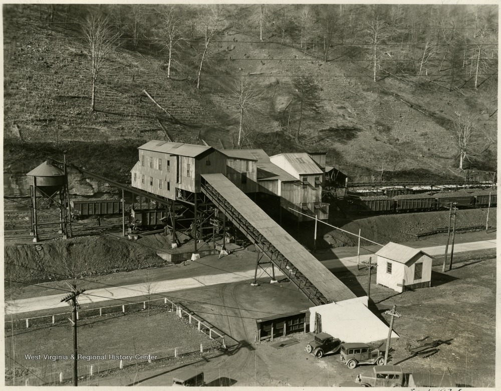 View of Mine and Coal Conveyor, Island Creek Coal Company West Virginia History OnView WVU