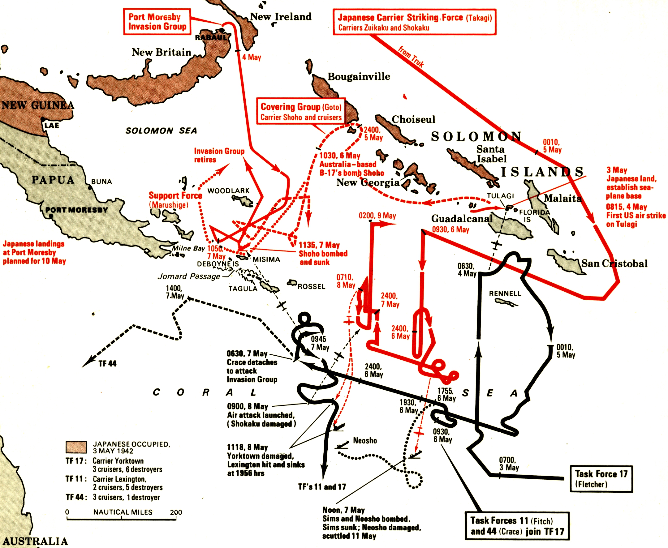 AmericanJapanese Naval Battle in Coral Sea, May 37, 1942