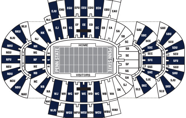 Penn State East Halls Map Stripe Out Plan Announced For Primetime Clash Against Rutgers