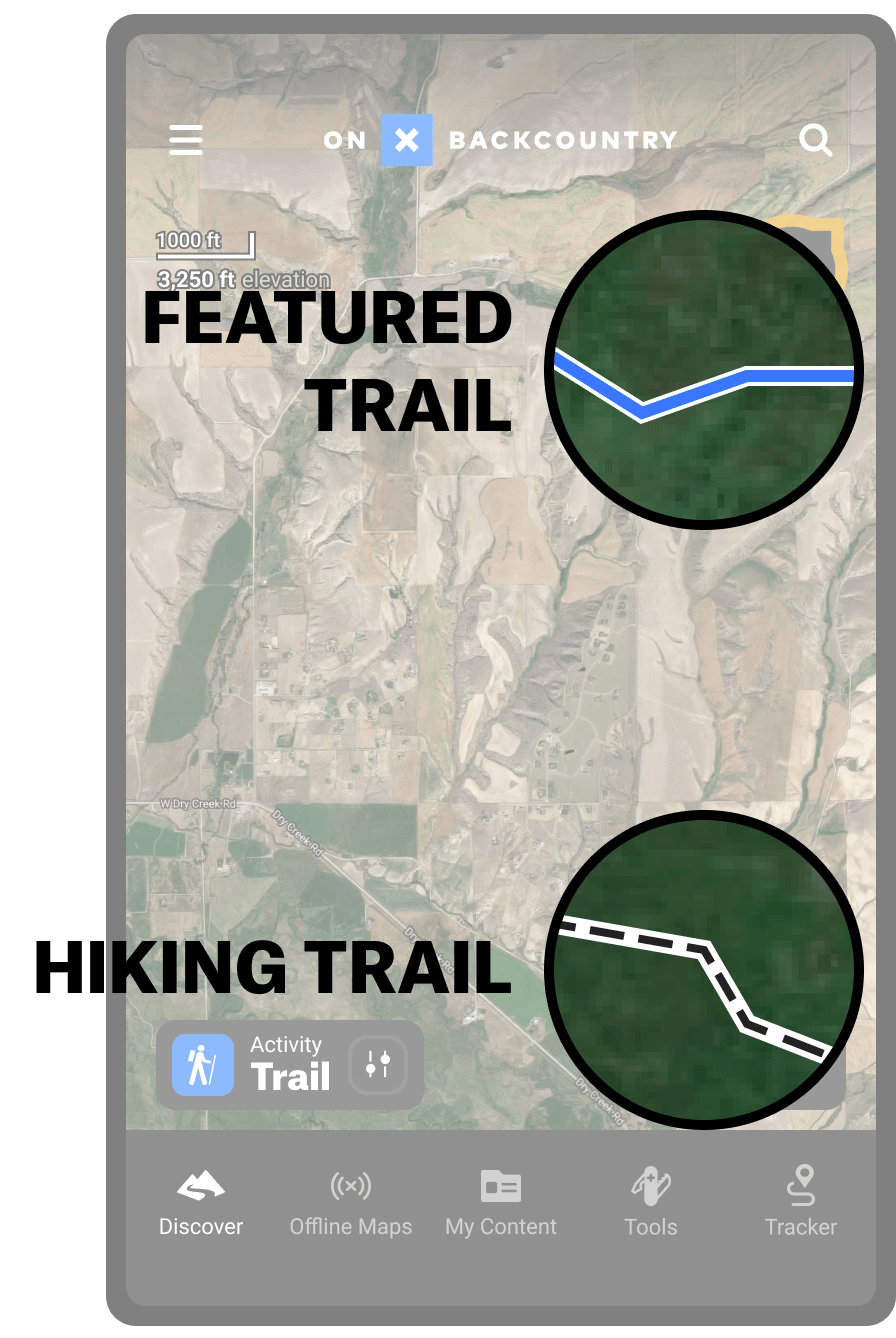 How to find and read Trails on your map onX Backcountry