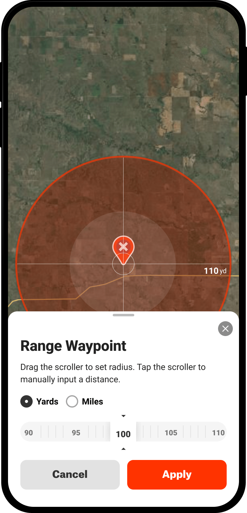 Using Range Radius to measure distances on your map onX Hunt