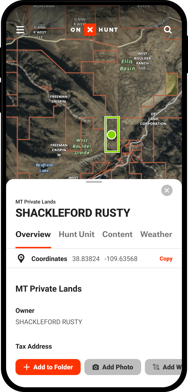 Private Lands Layer onX Hunt